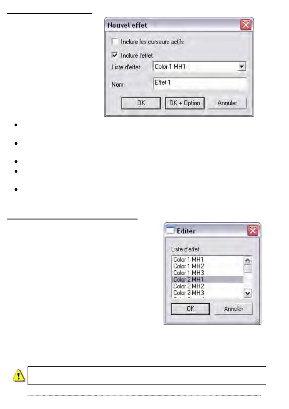 Création d'un effet, Edition et contenu d'un effet | OmniSistem Das Light User Manual | Page 60 / 120