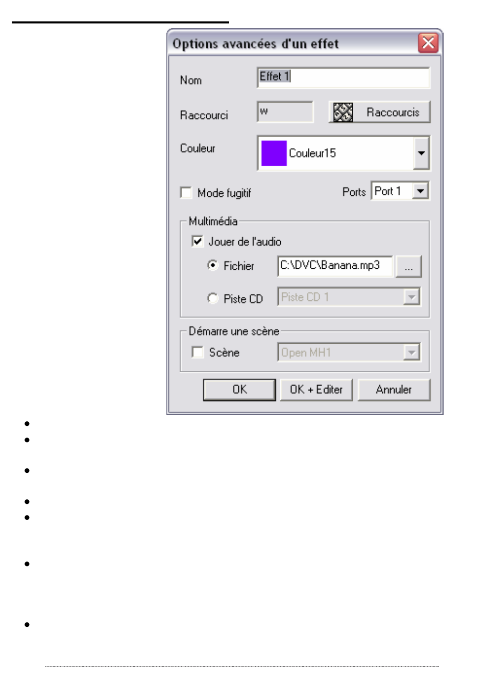 Options avancées d'un effet | OmniSistem Das Light User Manual | Page 62 / 120