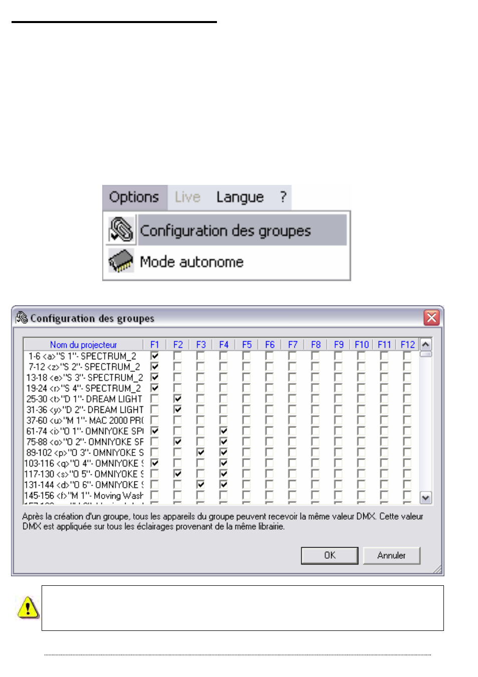 Configuration des groupes | OmniSistem Das Light User Manual | Page 70 / 120