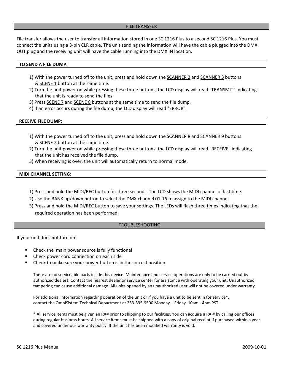 OmniSistem SC 1216 User Manual | Page 14 / 14