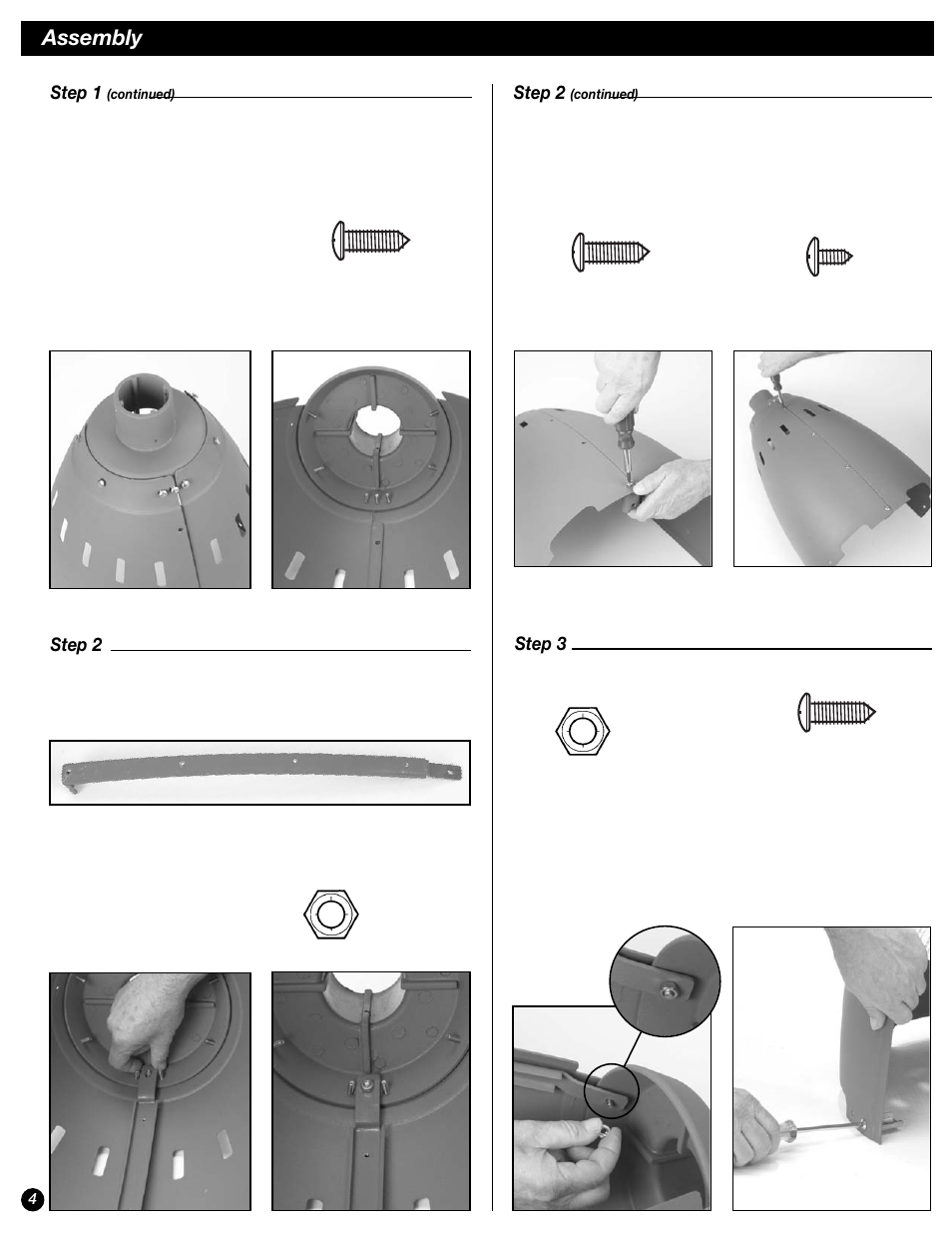 Assembly, Step 3 step 2, Step 1 | Step 2 | Coleman 5040-761 User Manual | Page 4 / 16