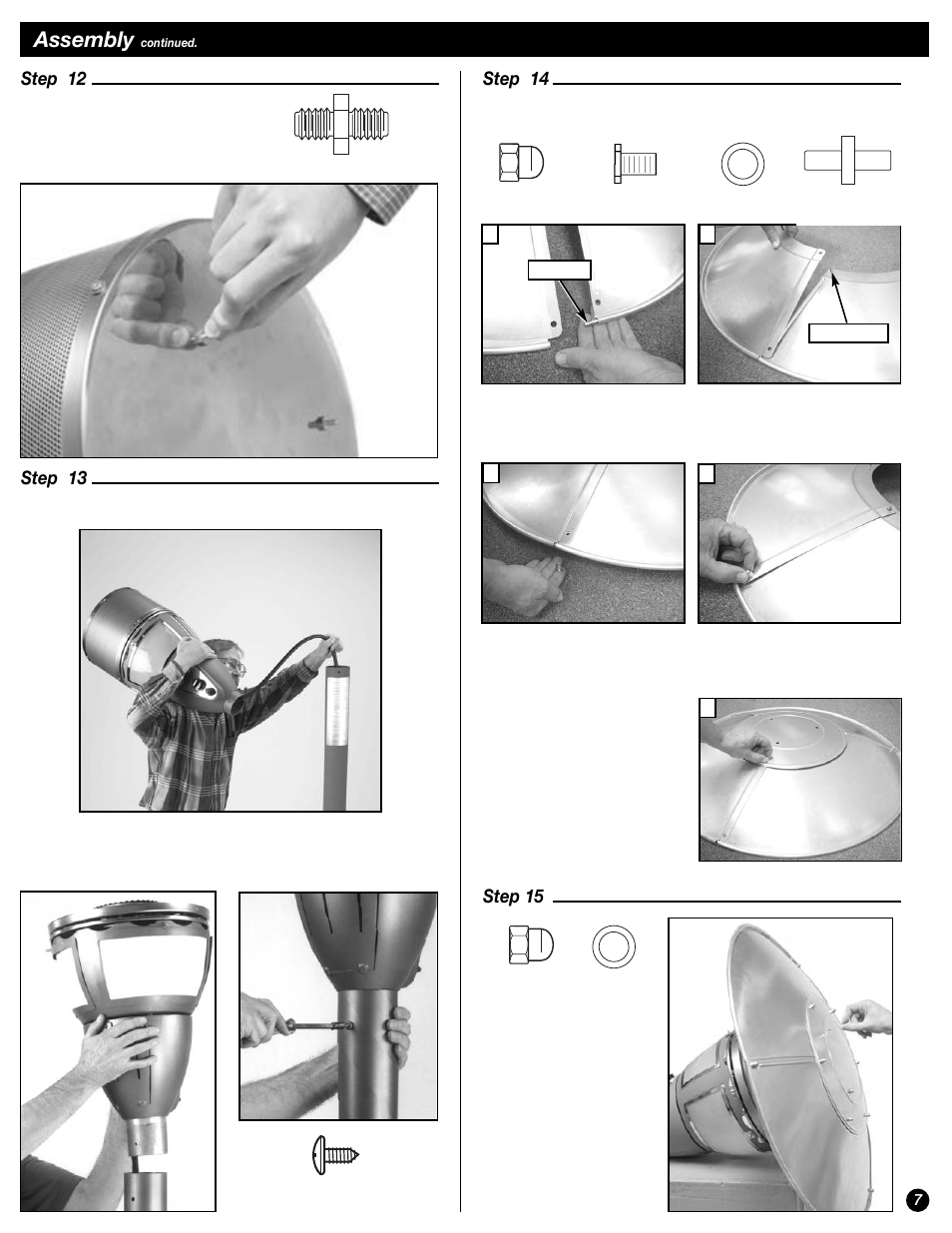 Assembly, Step 14, Step 13 | Step 12, Step 15 | Coleman 5040-761 User Manual | Page 7 / 16