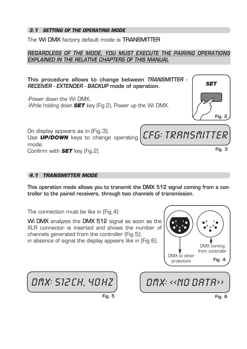 Transmitter, No data | OmniSistem WiDMX Transceiver User Manual | Page 10 / 24