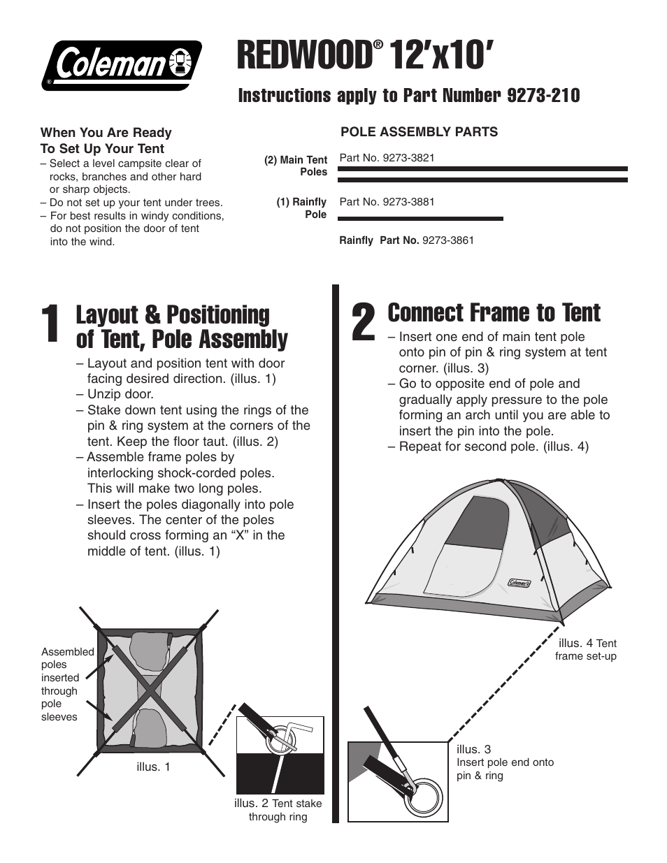 Coleman REDWOOD 12 User Manual | 2 pages