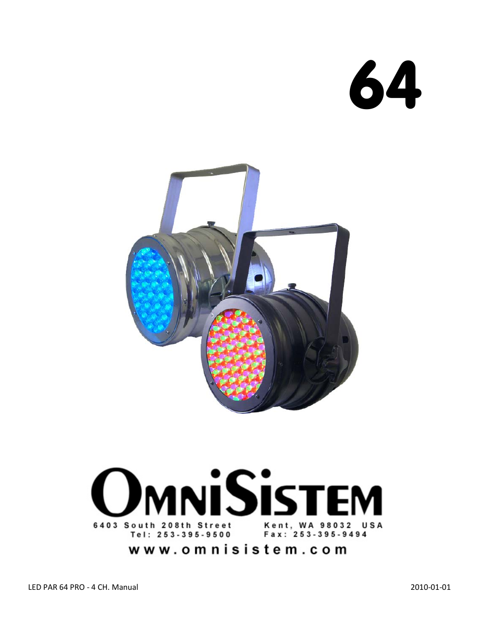 OmniSistem LED Par 64 (4 Channel) User Manual | 6 pages