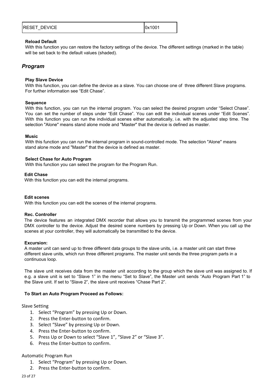 Program | OmniSistem OnyxPro 101 User Manual | Page 23 / 27