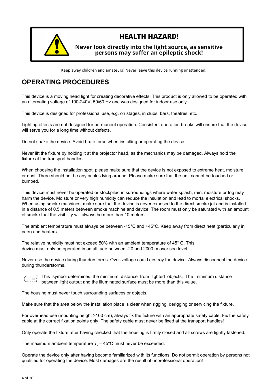 Operating procedures | OmniSistem OnyxPro 40 User Manual | Page 4 / 20