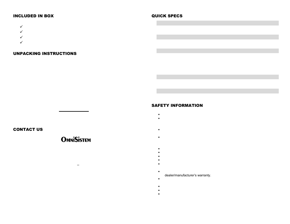 OmniSistem Striker 3 User Manual | Page 2 / 4