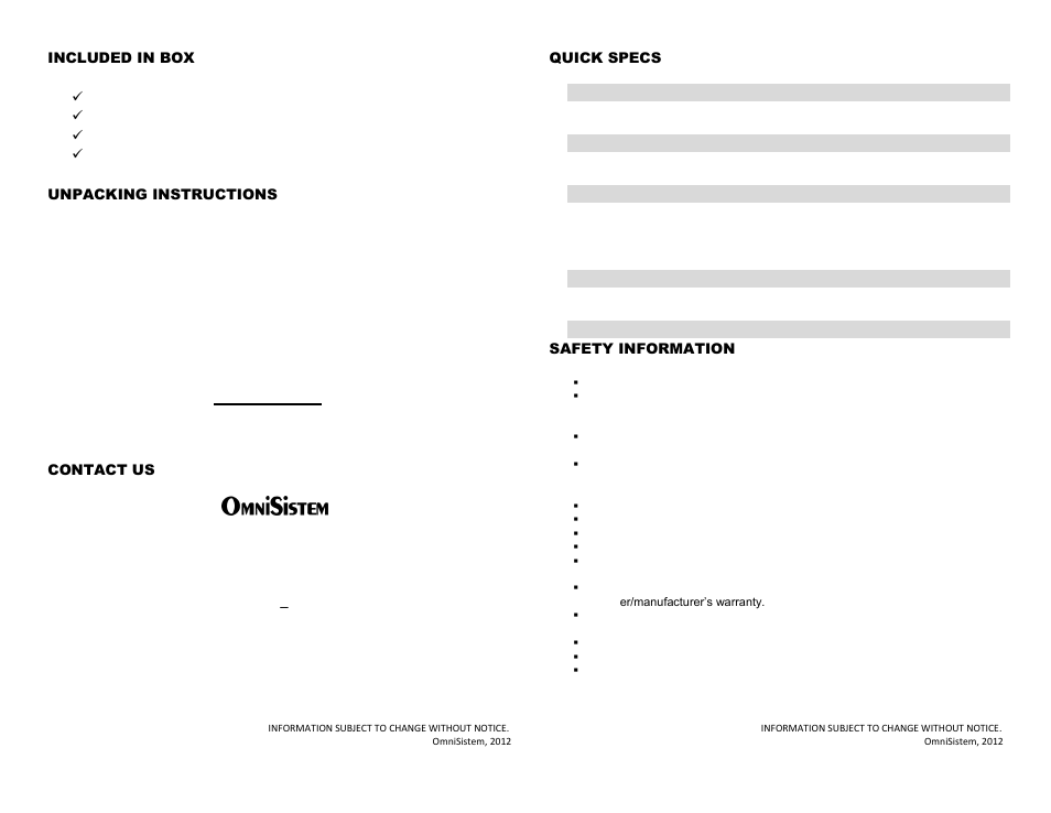 OmniSistem Tango User Manual | Page 2 / 4