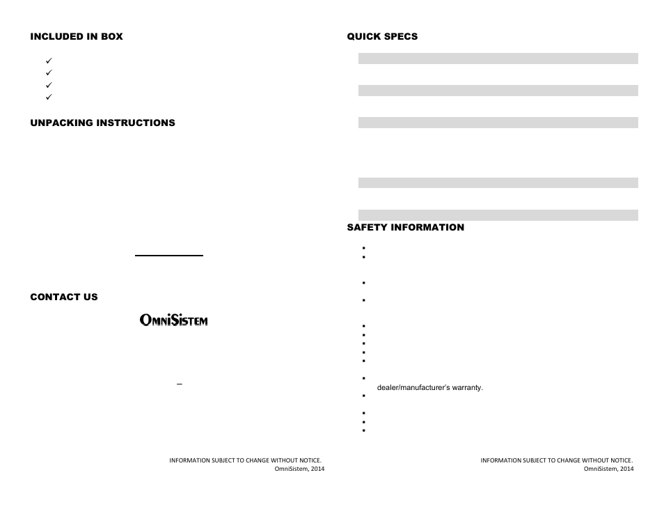 OmniSistem Thin Par Plus 6 +6 User Manual | Page 2 / 4