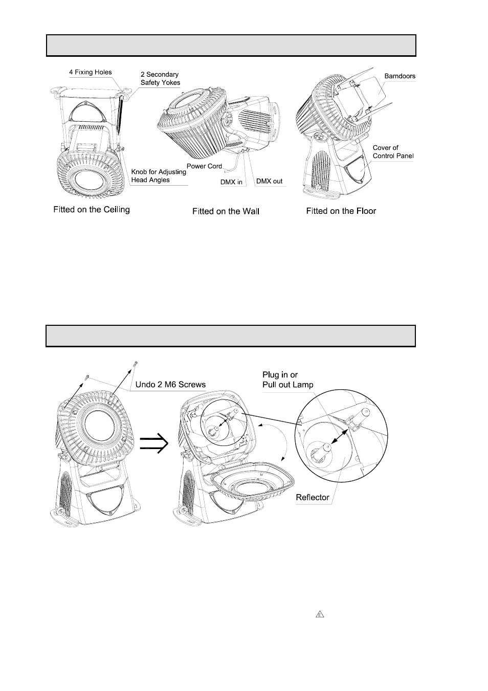 Installing the projector, Fitting the lamp | OmniSistem PR Design 150 User Manual | Page 4 / 12