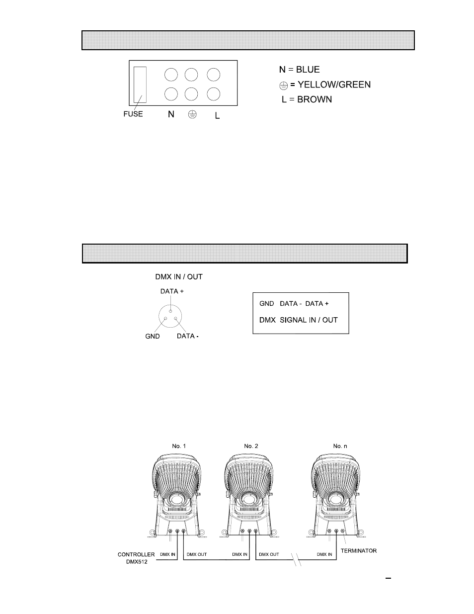 Power connections, Control connections | OmniSistem PR Design 250 User Manual | Page 5 / 26