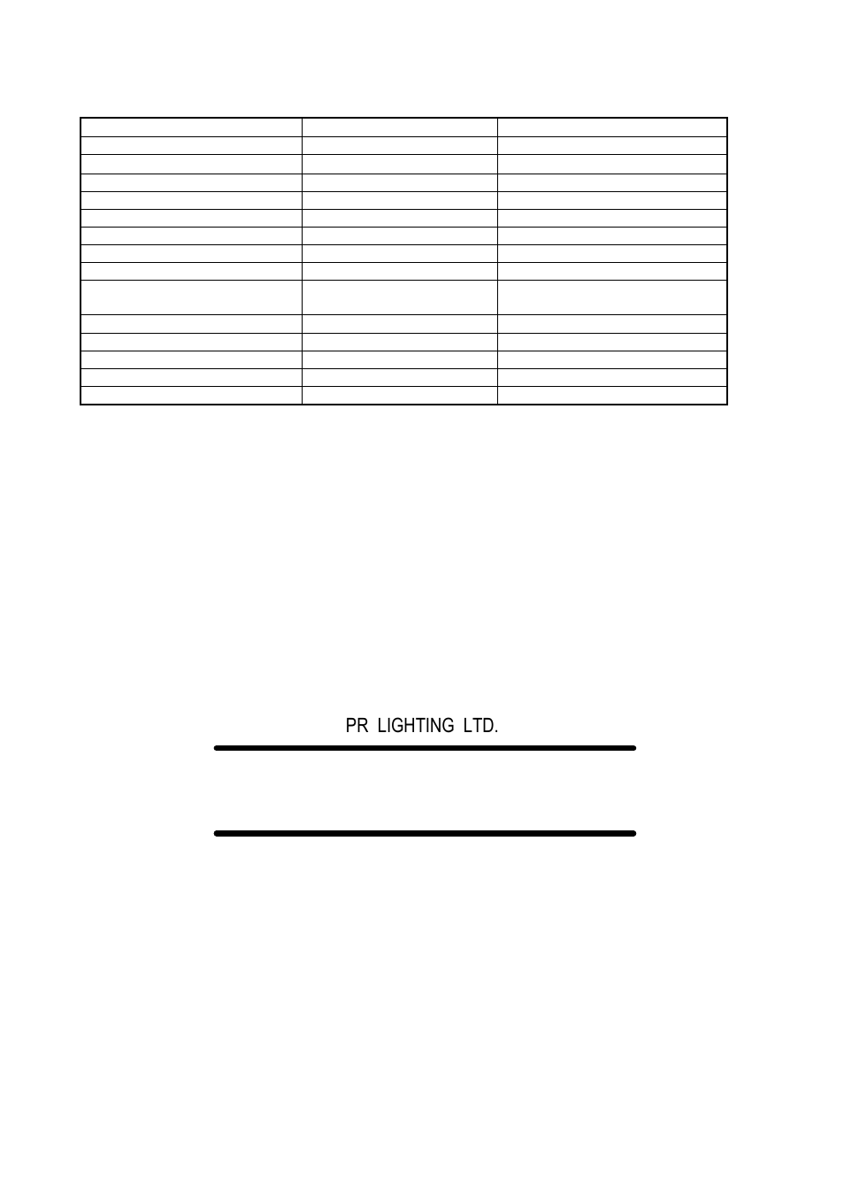 Pr lighting ltd, Component order codes | OmniSistem PR Mantis User Manual | Page 12 / 12
