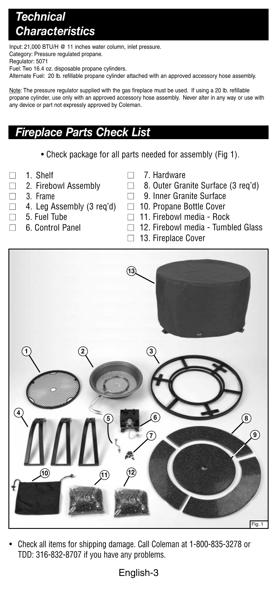 English-3 | Coleman 5071 Series User Manual | Page 4 / 12