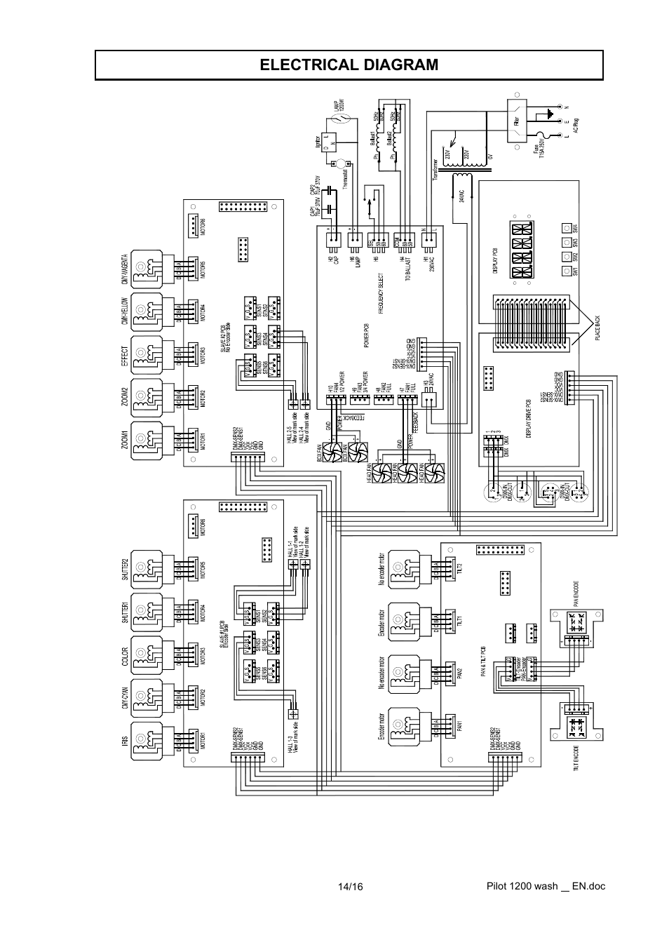 Electrical diagram | OmniSistem PR Pilot 1200 Wash User Manual | Page 14 / 16