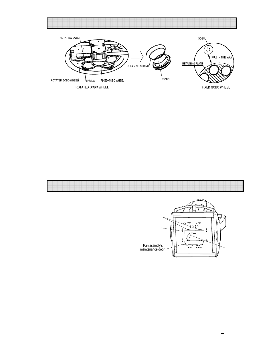 Changing belts, Replacing gobos | OmniSistem PR Solo 1200 User Manual | Page 9 / 18
