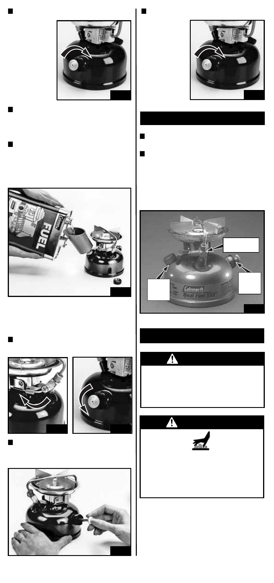 Leak check, Warning, Pumping | English-4 | Coleman 533 Series User Manual | Page 5 / 12