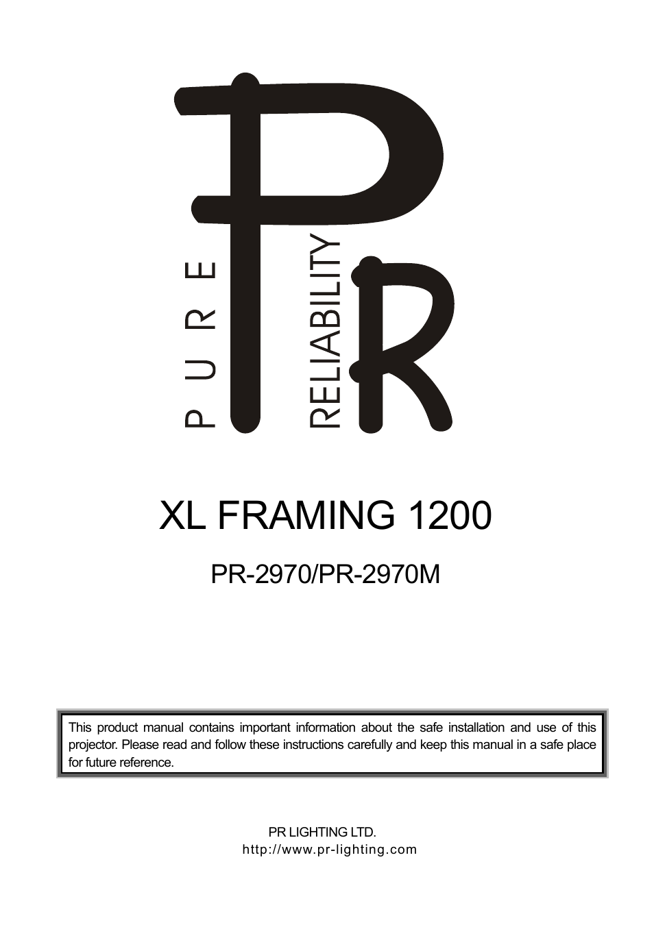 OmniSistem PR XL 1200 Framing User Manual | 26 pages