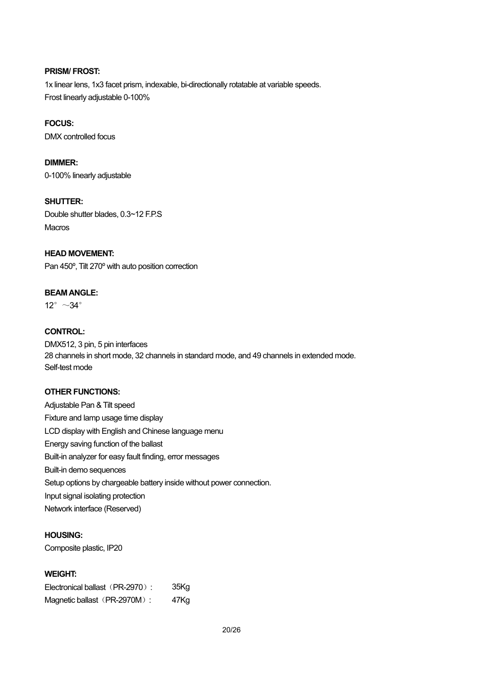 OmniSistem PR XL 1200 Framing User Manual | Page 20 / 26