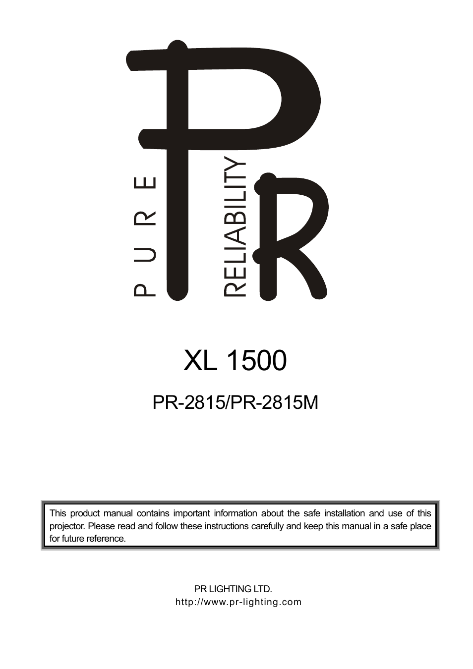 OmniSistem PR XL 1500 User Manual | 26 pages