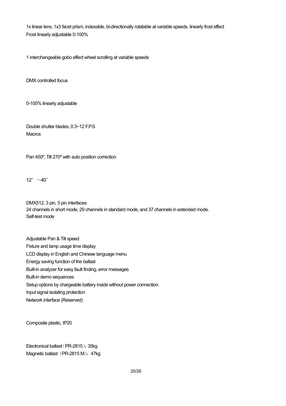 OmniSistem PR XL 1500 User Manual | Page 20 / 26