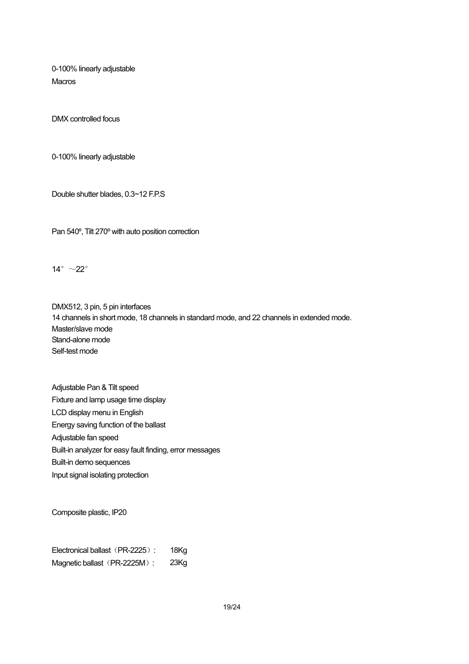 OmniSistem PR XL 250 User Manual | Page 19 / 24