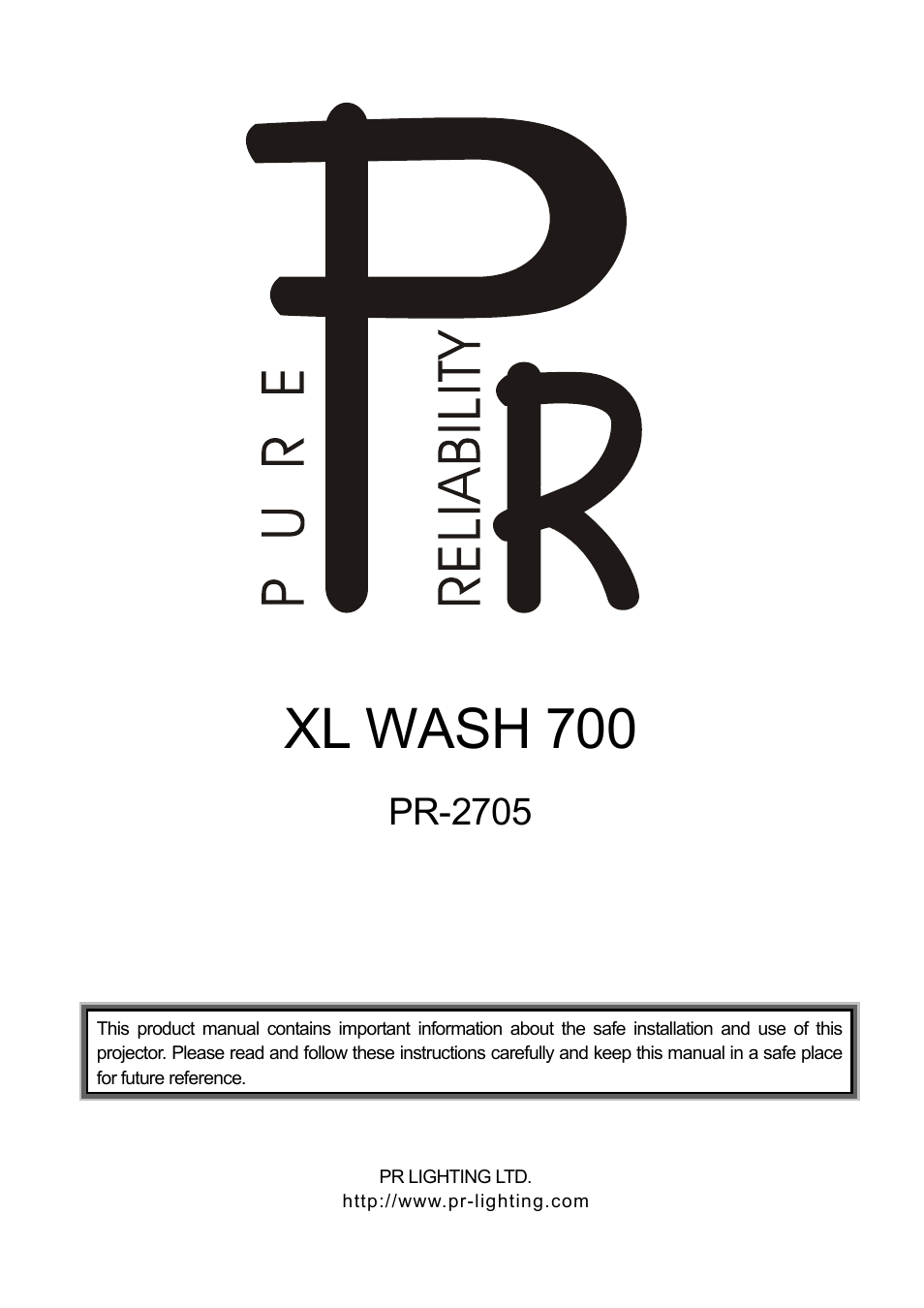 OmniSistem PR XL 700 Wash User Manual | 20 pages