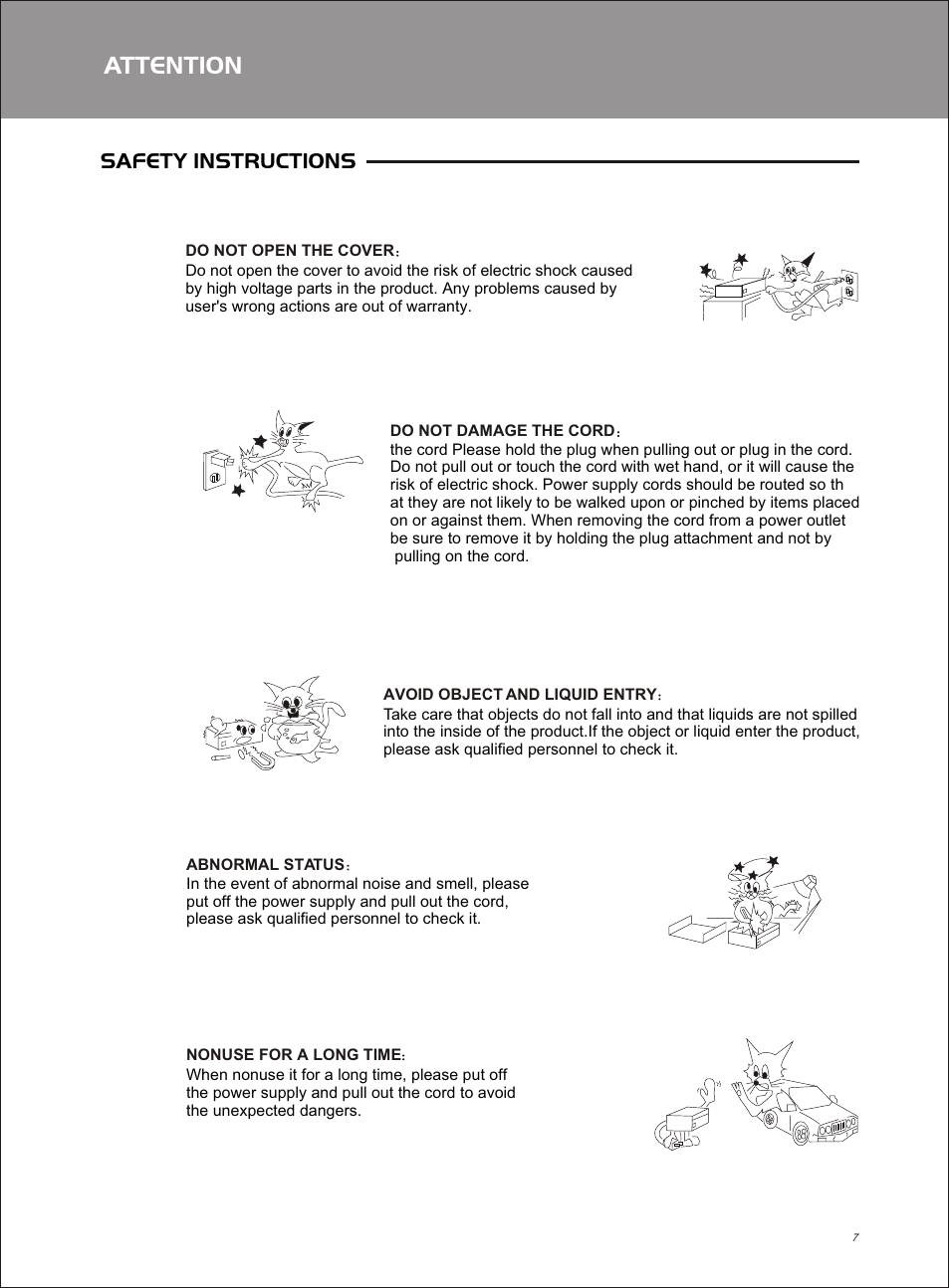 Т³гж 7, Attention, Safety instructions | OmniSistem Beta 3 – DS1800 User Manual | Page 7 / 8