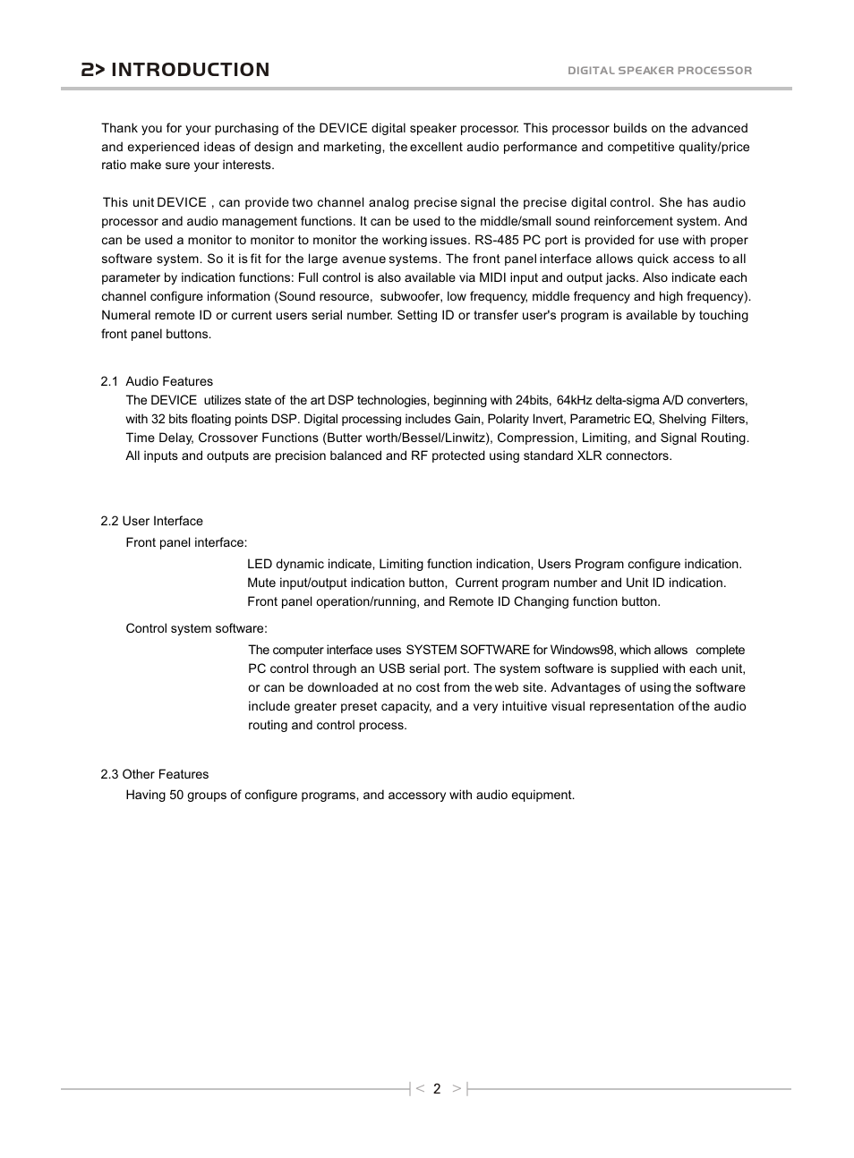 Т³гж 4, 2> introduction | OmniSistem Beta 3 – EC-2600U User Manual | Page 4 / 27