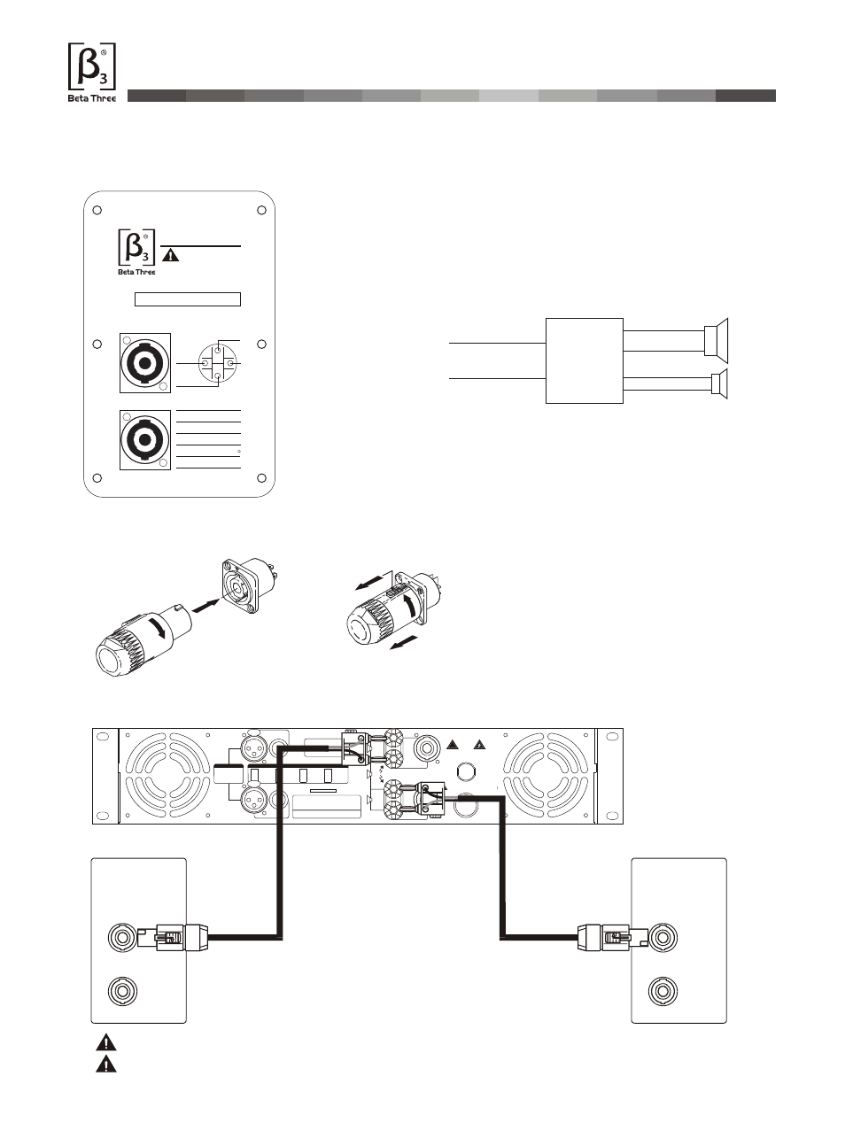 Т³гж 5, Elder/ 3/mu15, Connection | Terminal plate, System connection reference, Nl4 connection, Mu15, Low high 1+ 1- input, Mu series pro loudspeaker system | OmniSistem Beta 3 – MU15 User Manual | Page 5 / 11