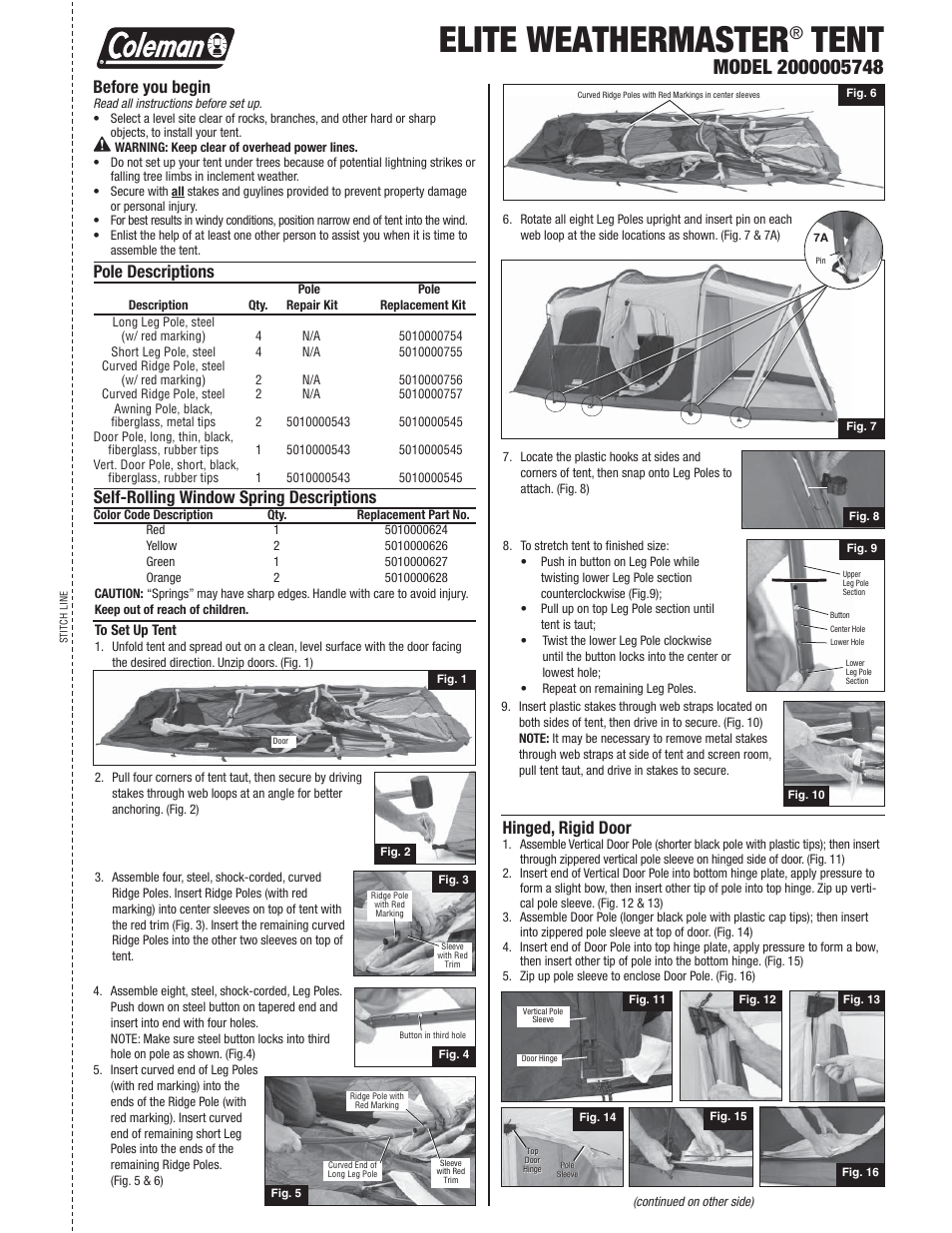 Coleman 2000005748 User Manual | 2 pages