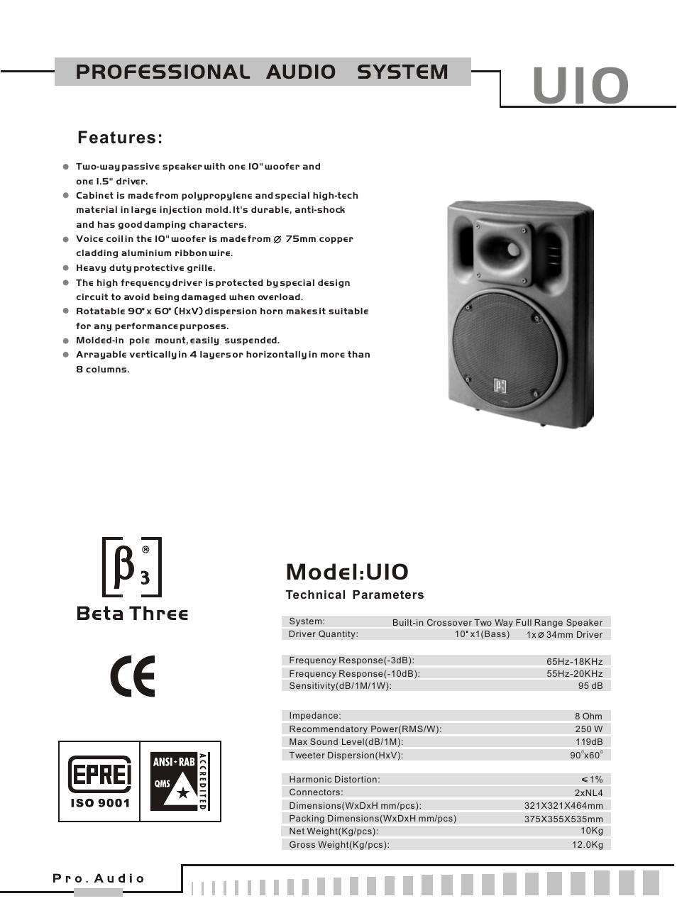 OmniSistem Beta 3 – U10 User Manual | 2 pages