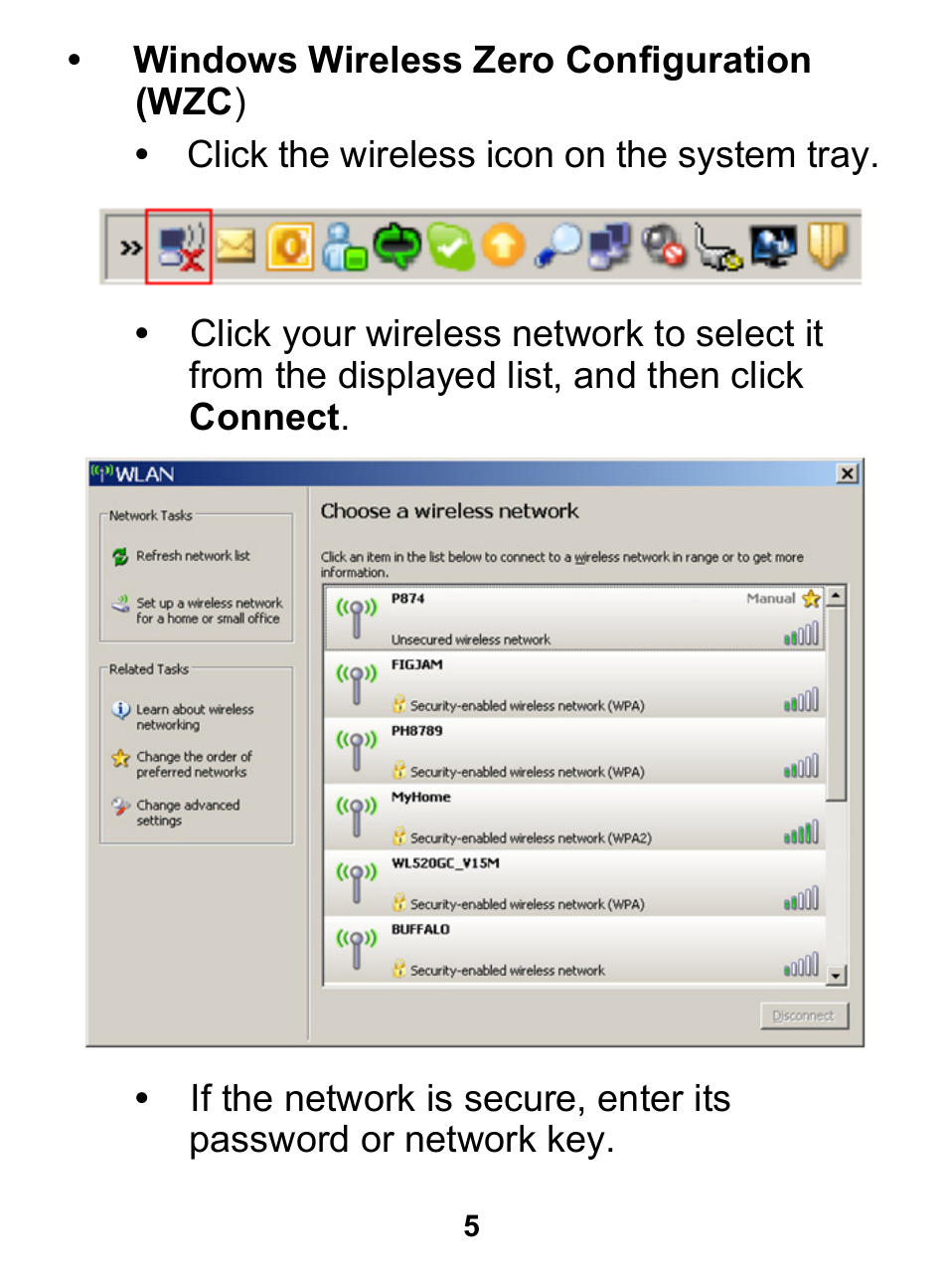 Windows wireless zero configuration (wzc) | On Networks N300MA User Manual | Page 5 / 8