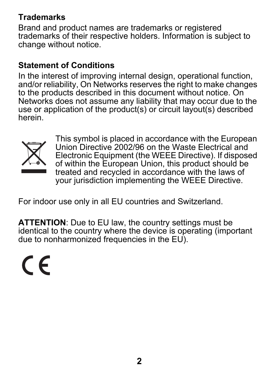 On Networks PL200P User Manual | Page 2 / 12