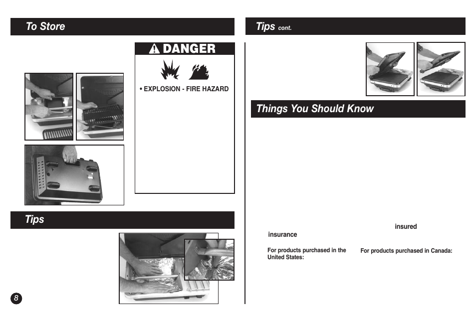 Danger, Tips, Things you should know to store | Coleman 9921A User Manual | Page 8 / 32