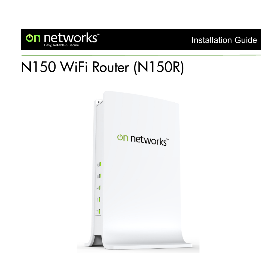 On Networks N150R Installation Guide User Manual | 12 pages