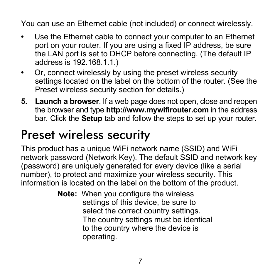 Preset wireless security | On Networks N150R Installation Guide User Manual | Page 7 / 12