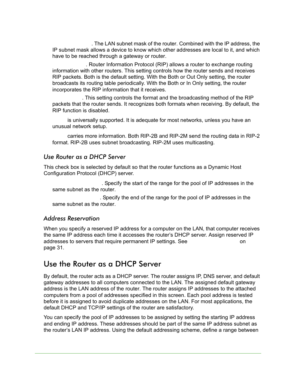 Use the router as a dhcp server | On Networks N150R User Manual User Manual | Page 30 / 92