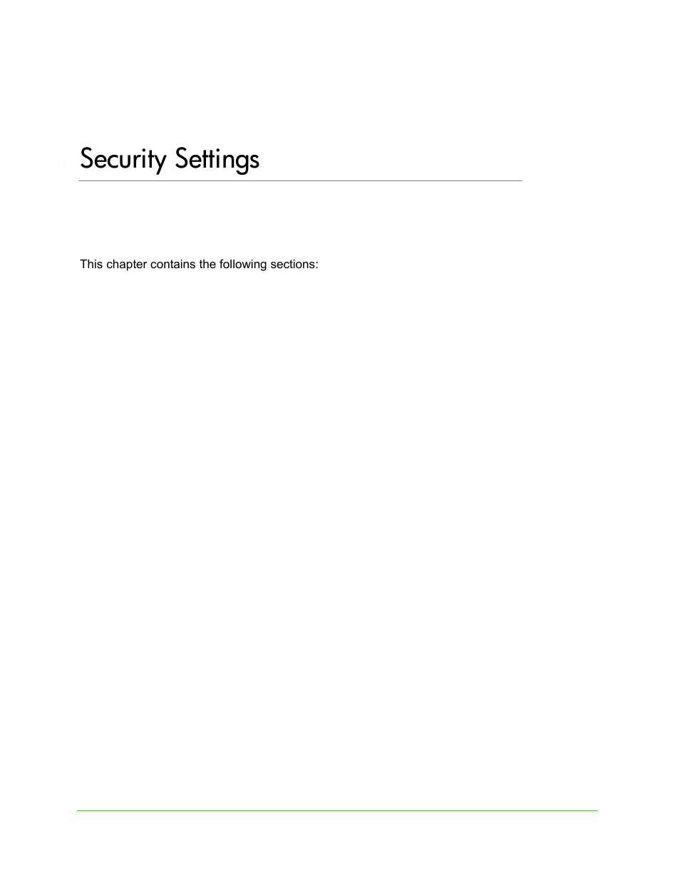 Security settings, Chapter 4 security settings | On Networks N150R User Manual User Manual | Page 36 / 92