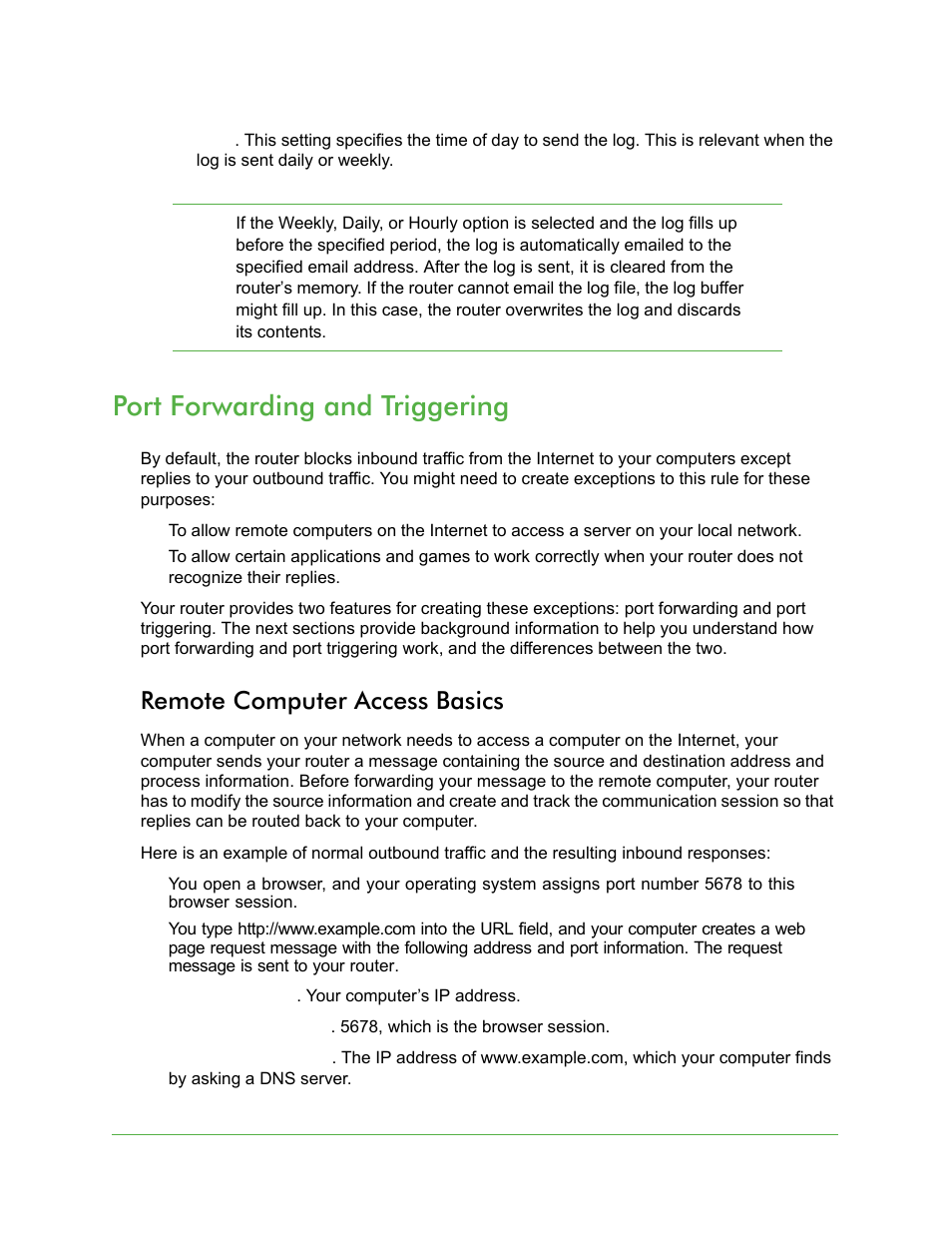 Port forwarding and triggering, Remote computer access basics | On Networks N150R User Manual User Manual | Page 43 / 92