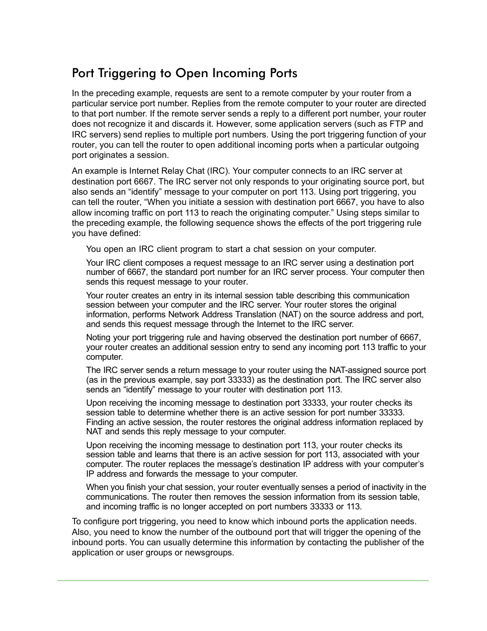 Port triggering to open incoming ports | On Networks N150R User Manual User Manual | Page 45 / 92