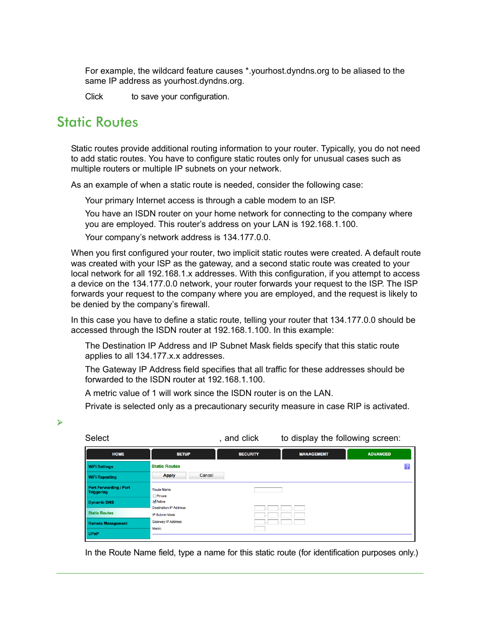 Static routes | On Networks N150R User Manual User Manual | Page 69 / 92