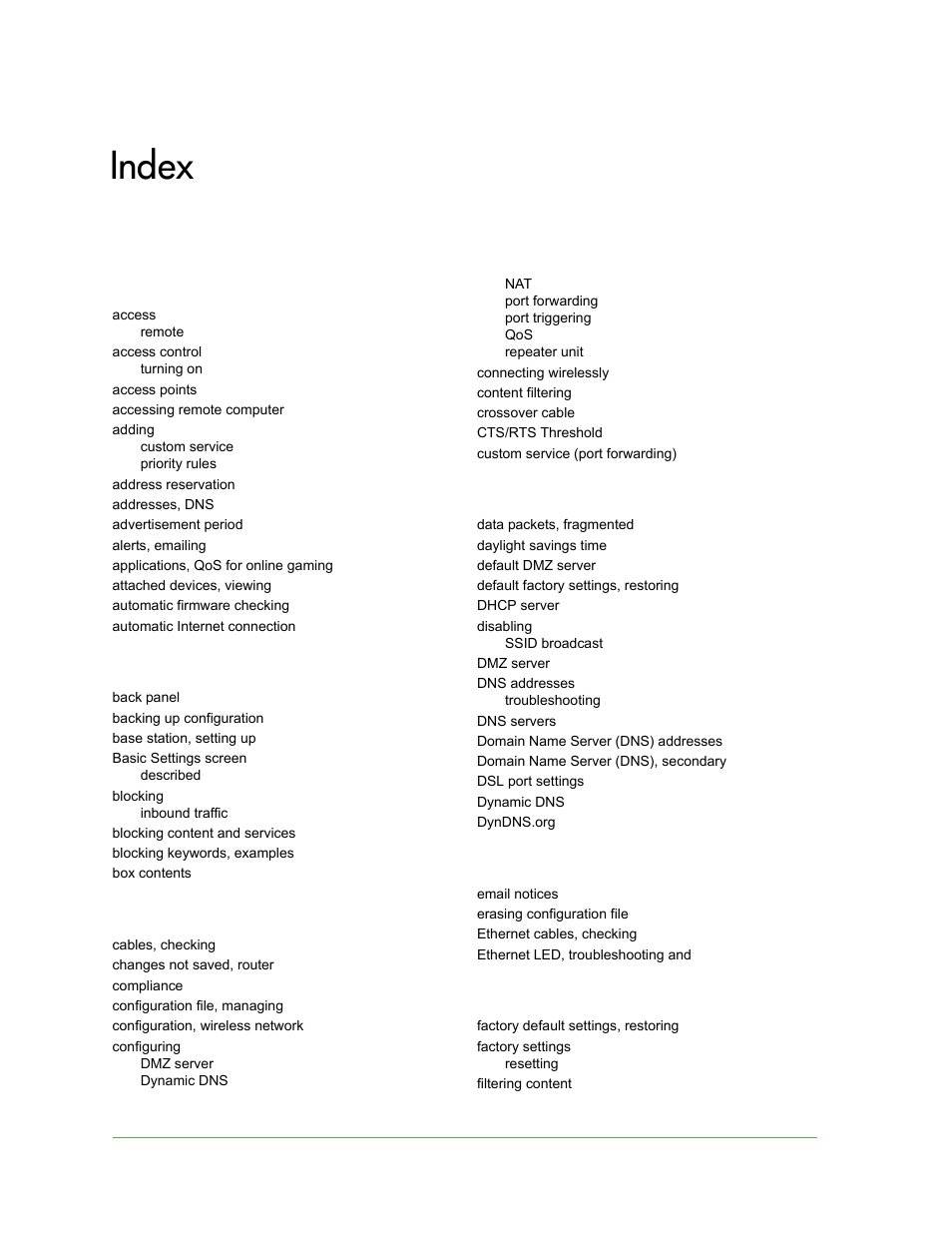 Index | On Networks N150R User Manual User Manual | Page 89 / 92