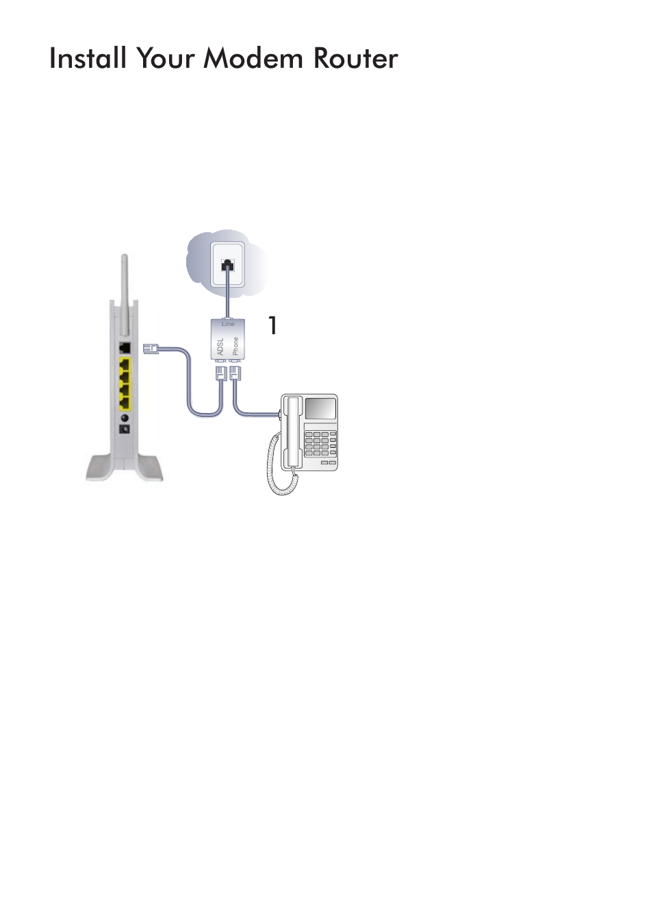 Install your modem router | On Networks N150RM Installation Guide User Manual | Page 5 / 14