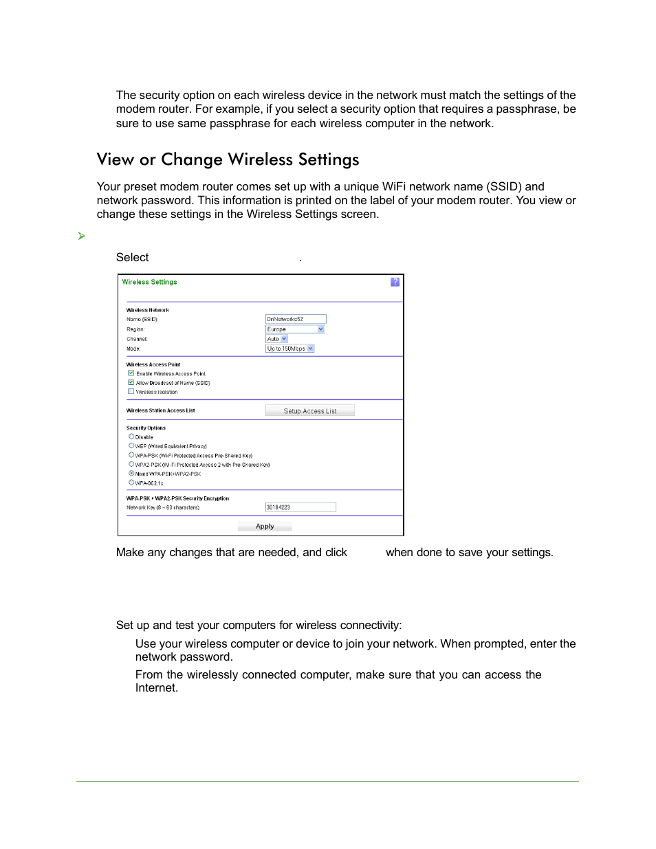 View or change wireless settings | On Networks N150RM User Manual User Manual | Page 26 / 78