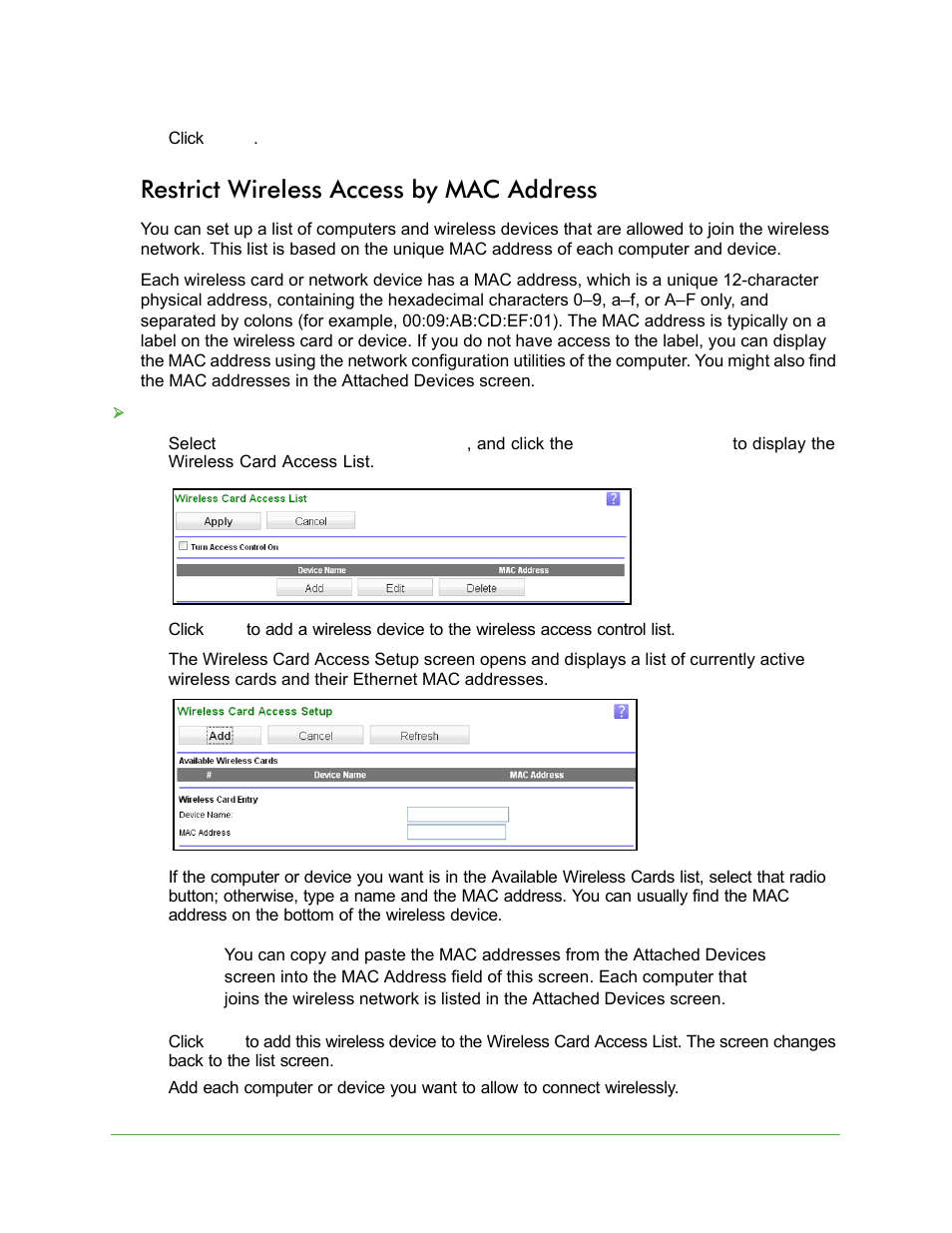 Restrict wireless access by mac address | On Networks N150RM User Manual User Manual | Page 28 / 78