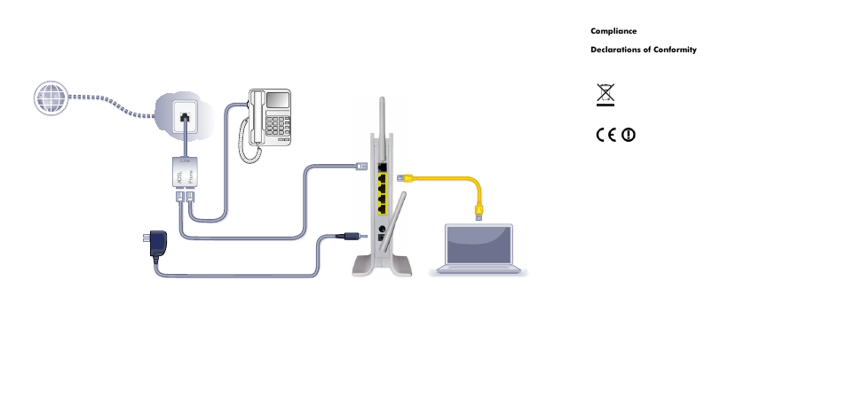 Adsl 3. computer 2. power 4. browser | On Networks N300RM Installation Guide User Manual | Page 2 / 14