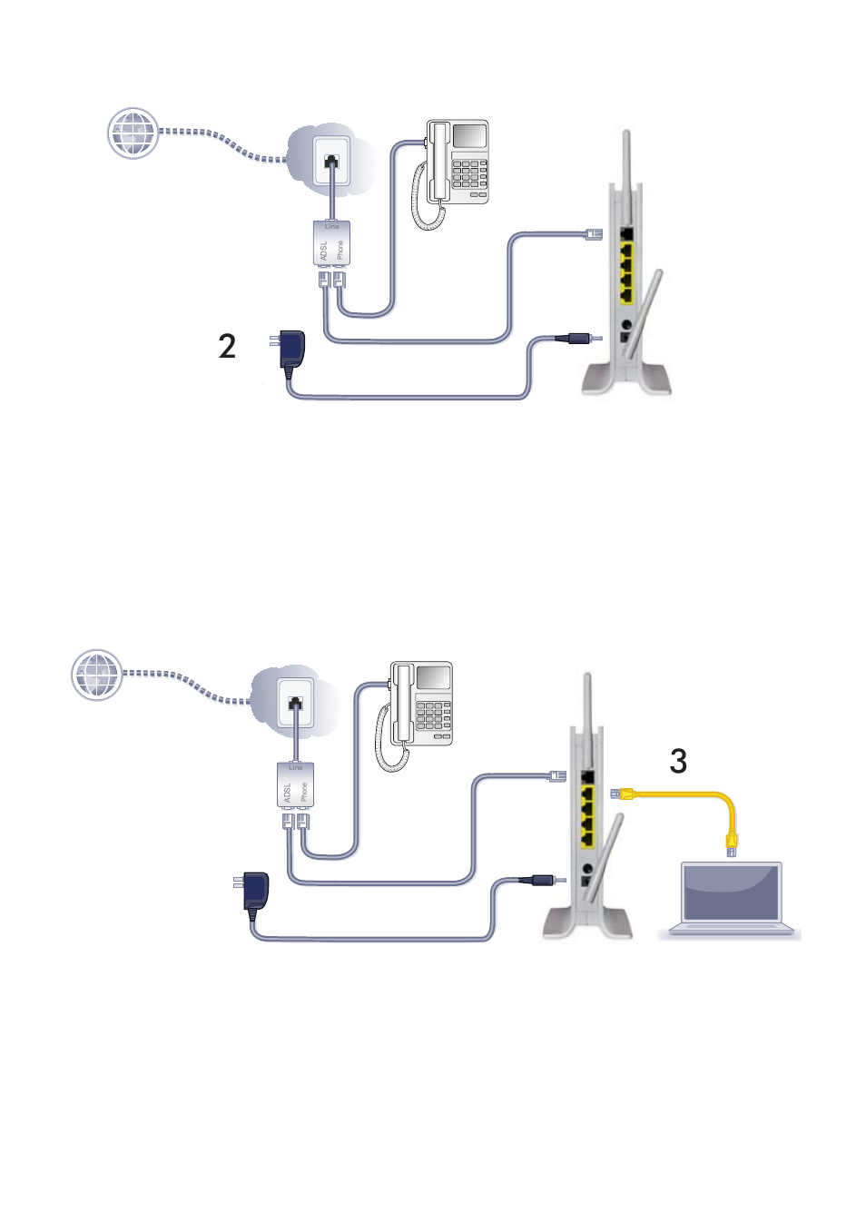 Add power to the modem router | On Networks N300RM Installation Guide User Manual | Page 6 / 14