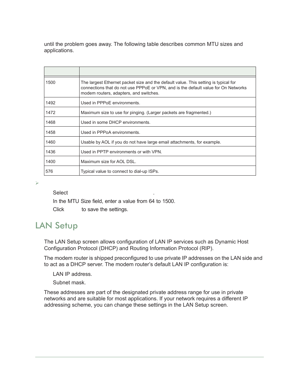 Lan setup | On Networks N300RM User Manual User Manual | Page 36 / 109