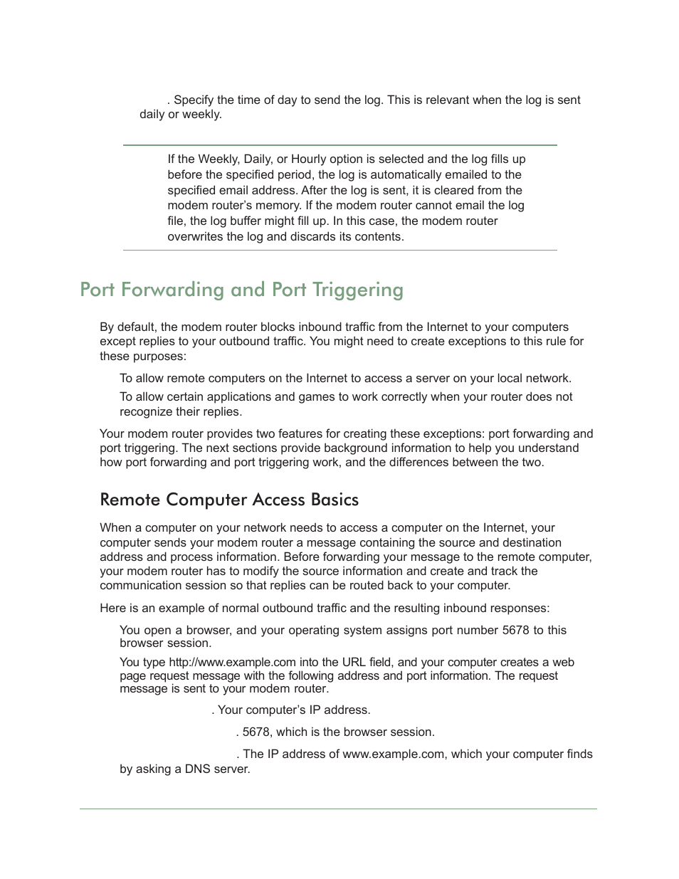 Port forwarding and port triggering, Remote computer access basics | On Networks N300RM User Manual User Manual | Page 50 / 109